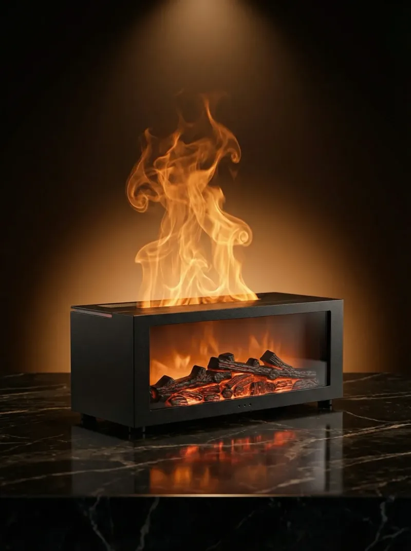 Ember Flame Aroma Diffuser — premium tabletop diffuser with warm flame effect
